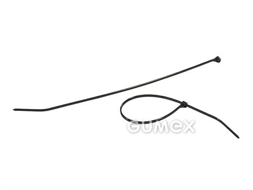 Kabelbinder Ty-Rap®, 2,4x92mm, 100Stk, Binder PA6.6, Ösenverschluss Edelstahl, -40°C/+105°C, schwarz, 